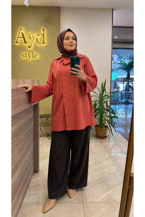 My Magazin Tencel gömlek Oranj