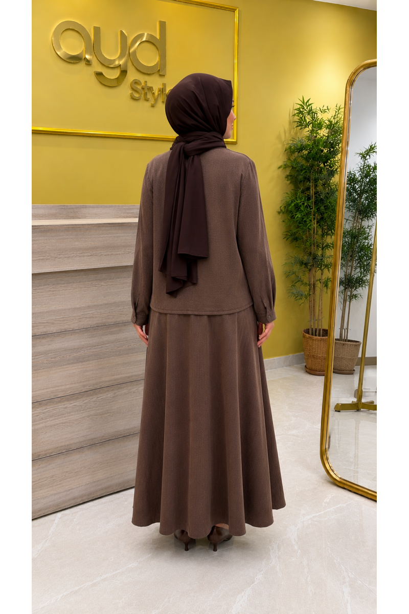 Magazin 4903 Lyocell Takım Kahverengi