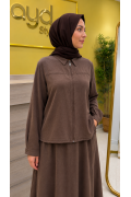 Magazin 4903 Lyocell Takım Kahverengi