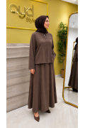 Magazin 4903 Lyocell Takım Kahverengi