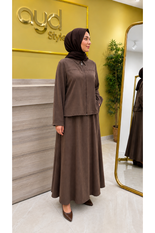 Magazin 4903 Lyocell Takım Kahverengi