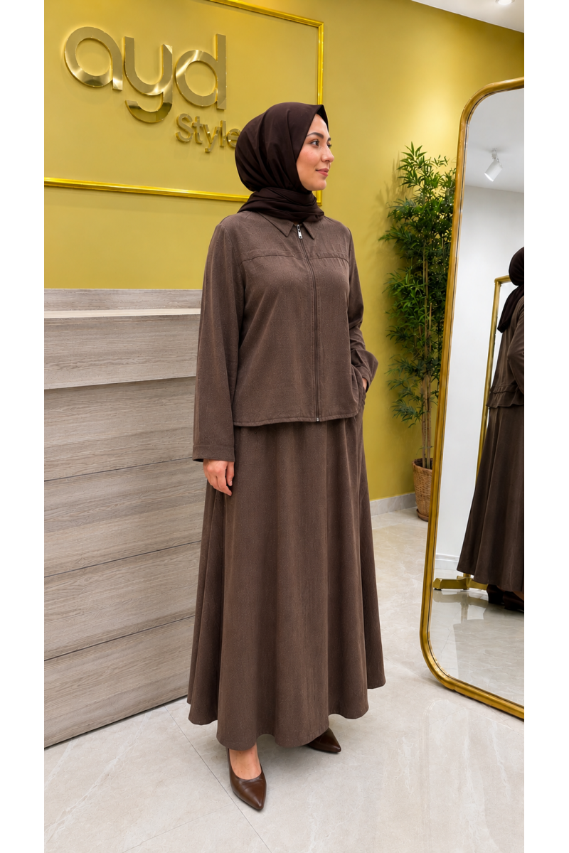 Magazin 4903 Lyocell Takım Kahverengi