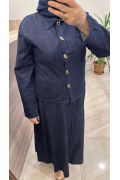 Magazin 7478 Denim Etekli Takım Lacivert