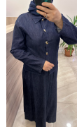 Magazin 7478 Denim Etekli Takım Lacivert