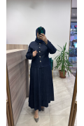 Magazin 7478 Denim Etekli Takım Lacivert