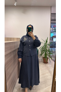 Magazin 4443 Lyocell Etekli Takım Lacivert