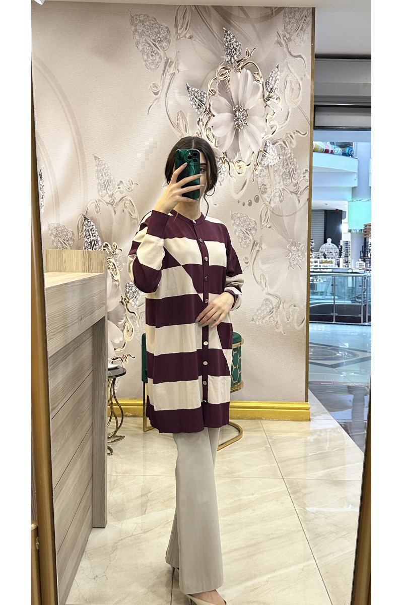 Nuss 25KY711 Hırka Bordo