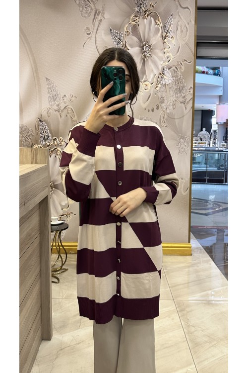 Nuss 25KY711 Hırka Bordo