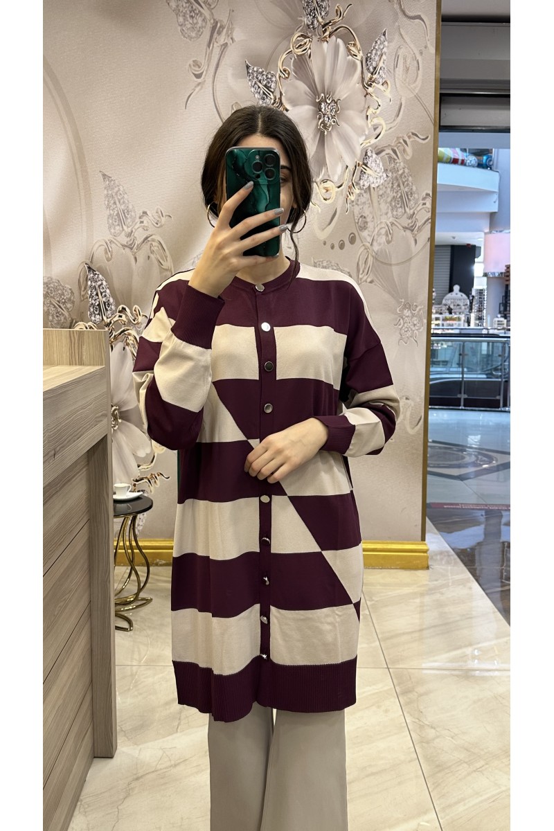 Nuss 25KY711 Hırka Bordo