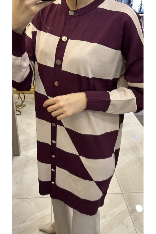 Nuss 25KY711 Hırka Bordo