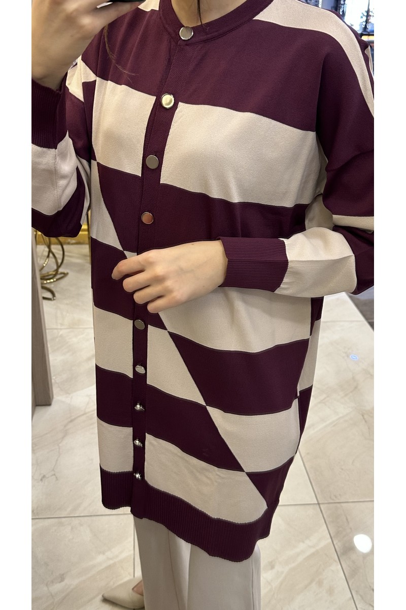 Nuss 25KY711 Hırka Bordo