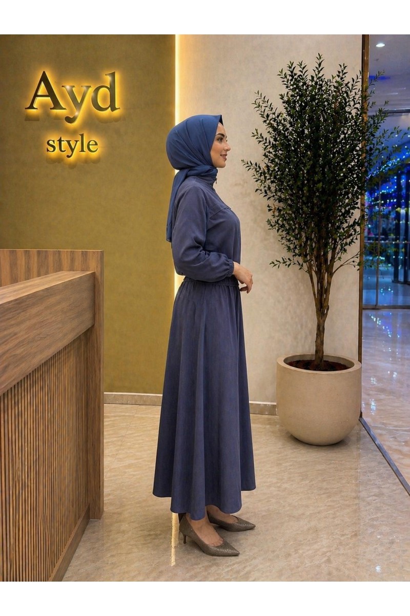 Magazin Lyocell Takım Lacivert