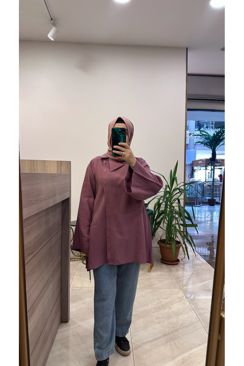 Magazin 4470 Lyocell Tunik Gül Kurusu