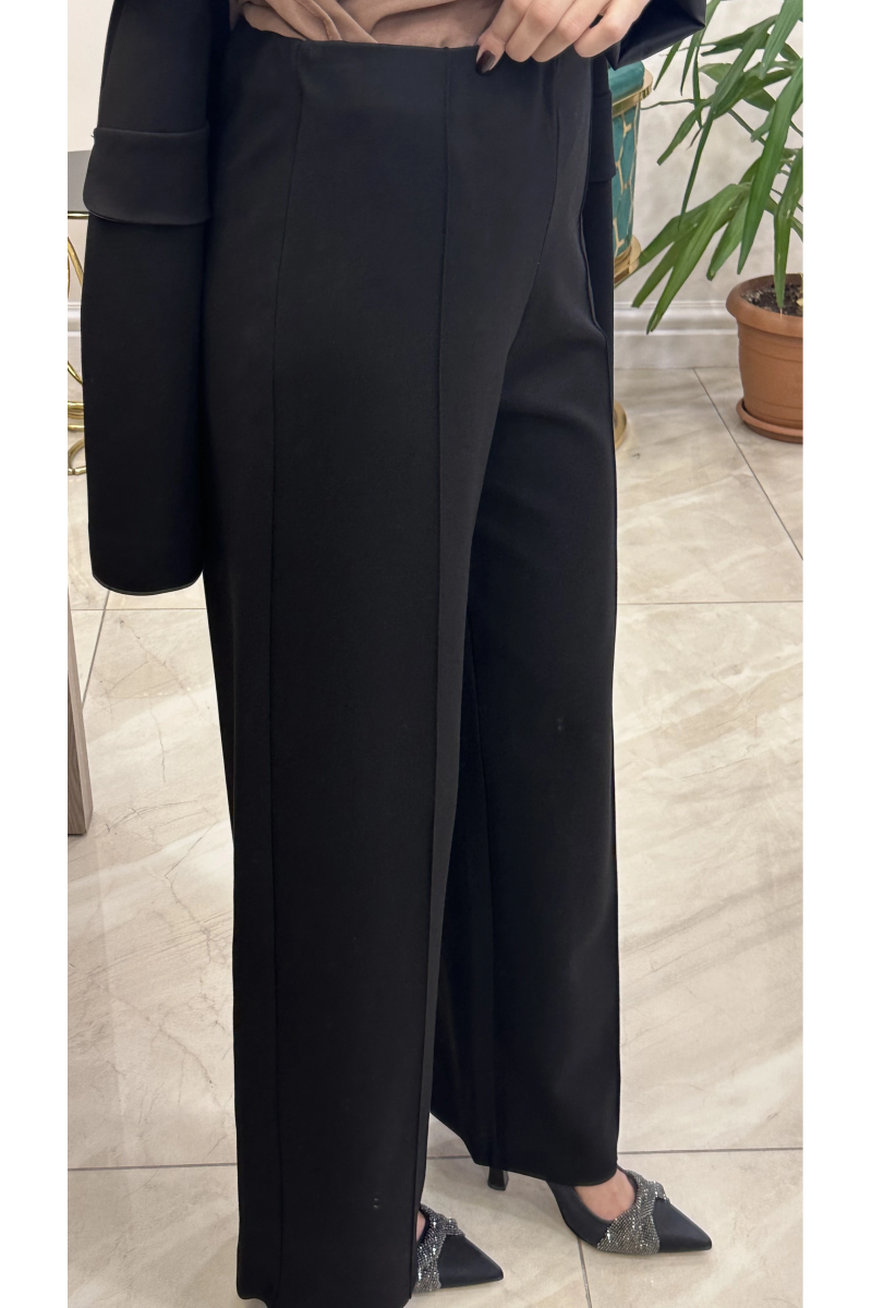 Ceremony 6318 Nervüllü Kemersiz Çelik Pantolon Siyah