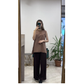 Ceremony 6326 beli lastikli bambu pantolon kahverengi