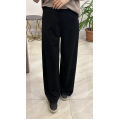 Ceremony 6326 beli lastikli bambu pantolon siyah