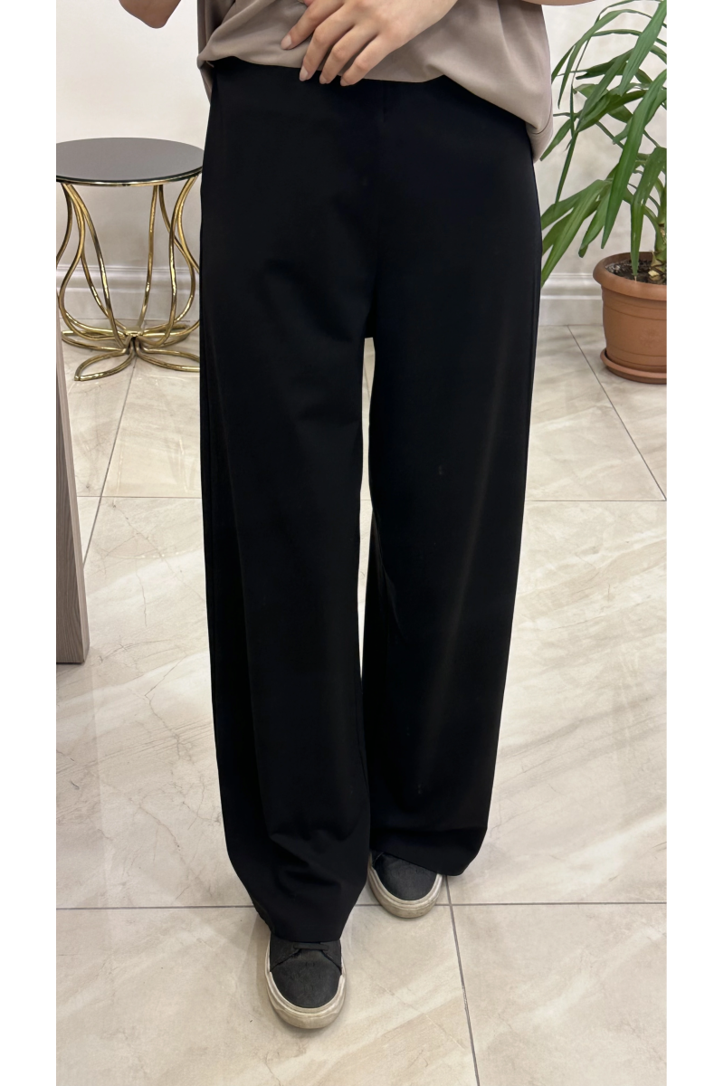 Ceremony 6326 beli lastikli bambu pantolon siyah