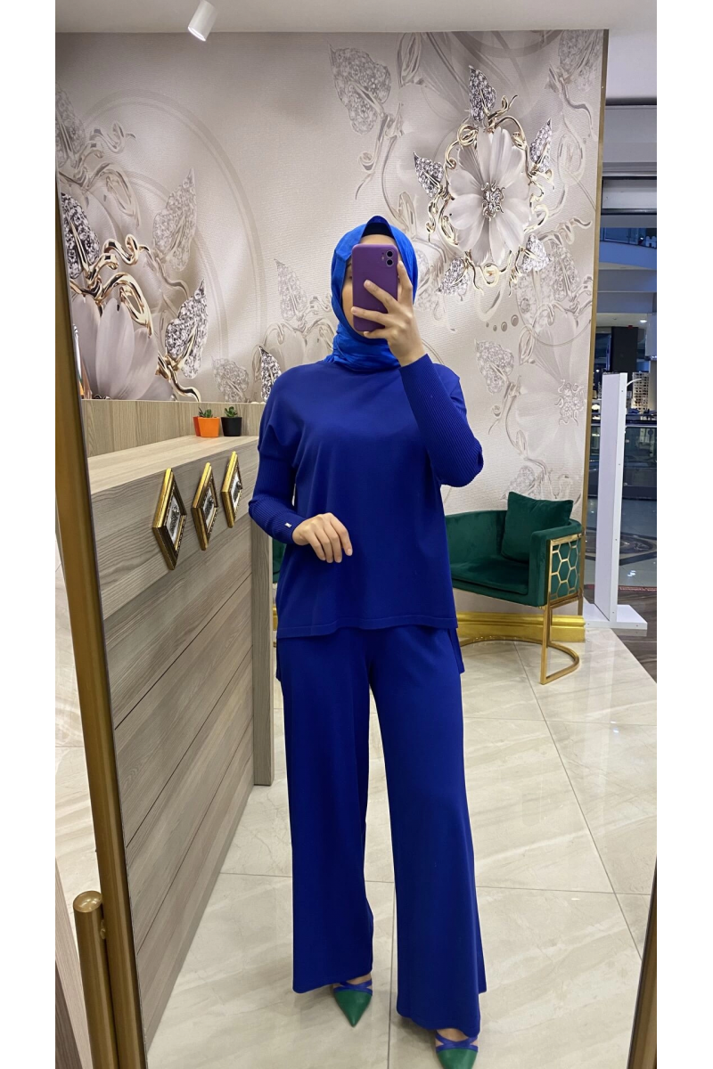 İnvee Merserize Geniş Pantolon Saks