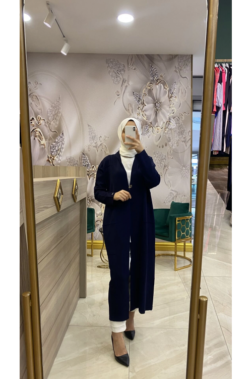 İnvee Merserize Hırka Lacivert