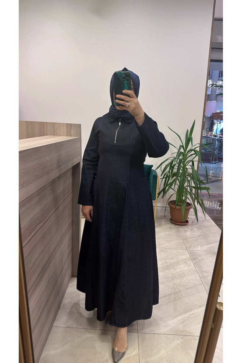 Magazin 1533 Denim Elbise Koyu Lacivert