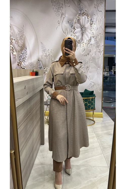 Niqozza Kadife Pantolon Camel