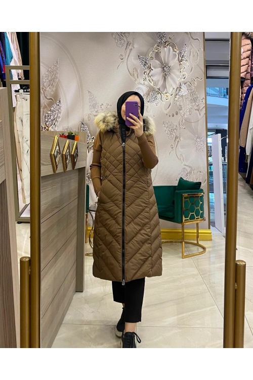 WOMANİA YELEK EQVATOR KARAMEL