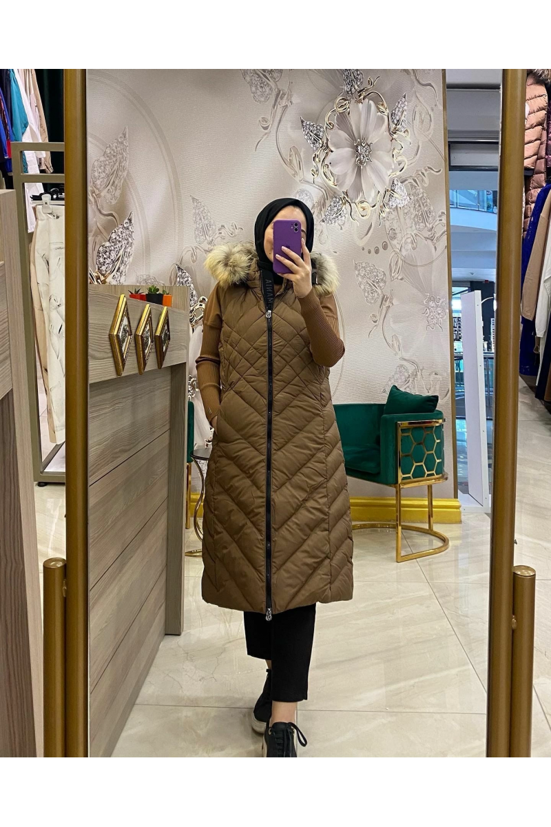 WOMANİA YELEK EQVATOR KARAMEL