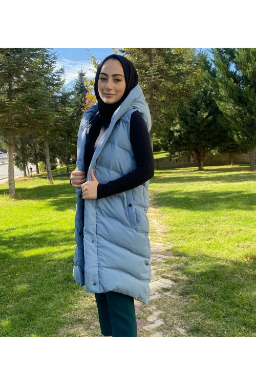 WOMANİA YELEK PEKİN MAVİ
