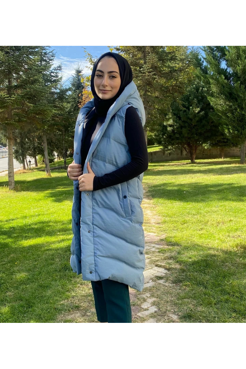 WOMANİA YELEK PEKİN MAVİ